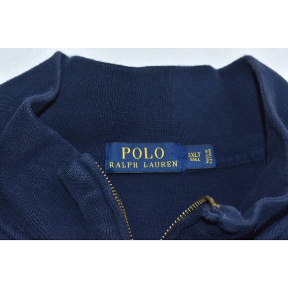 Ralph Lauren Polo Sweater Men's Size 3XLT Blue Pony Zip Mock Sweatshirt - Picture 7 of 11